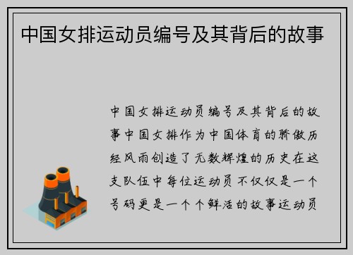 中国女排运动员编号及其背后的故事